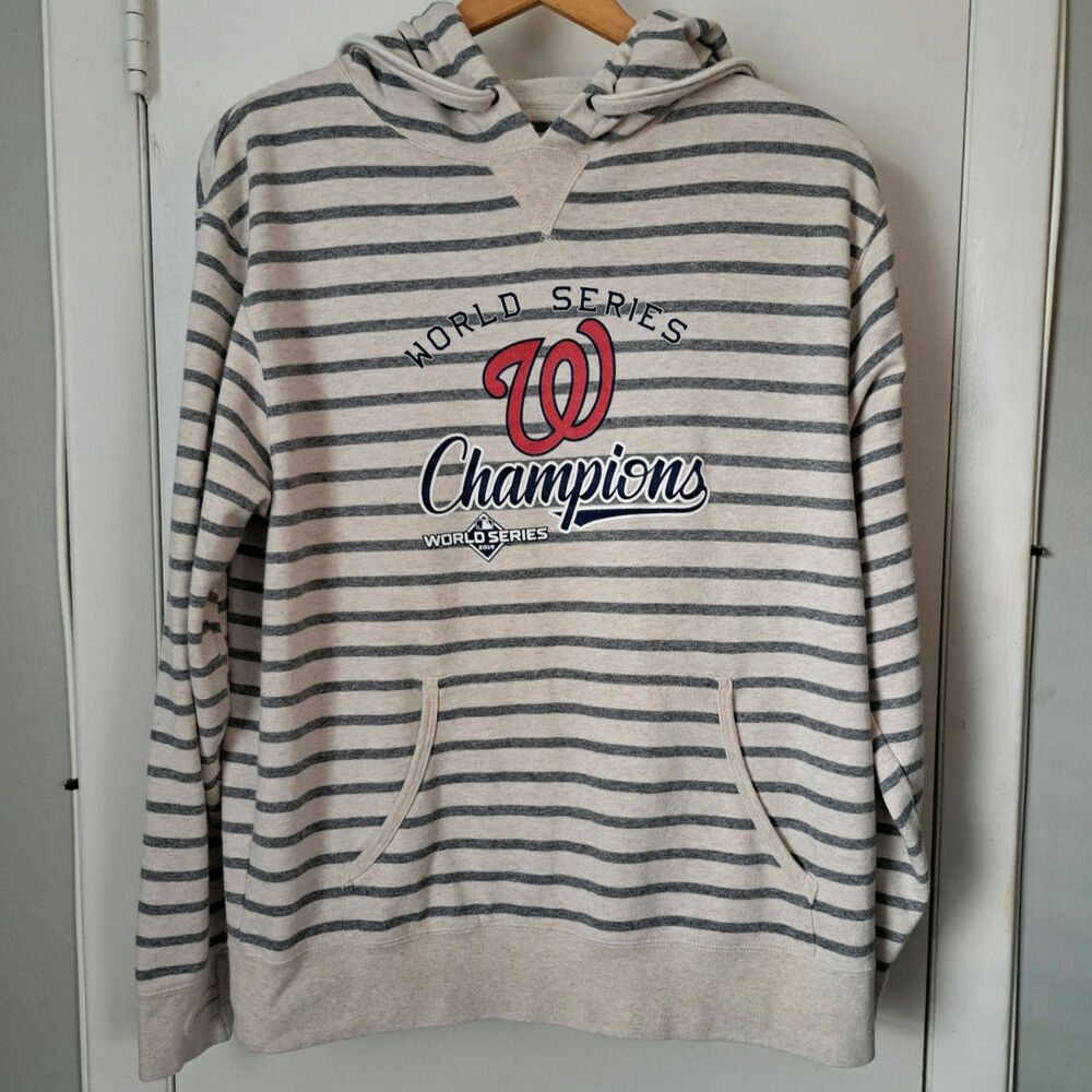 Washington Nationals 2019 World Series Striped Hoodie Large